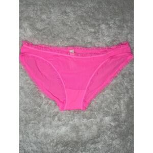 Victoria’s Secret Low Rise Bikini Pink Lace Trim Panty Large 2013